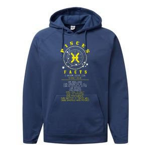 Pisces Facts Zodiac Sign Birthday Horoscope Astrology Funny Gift Performance Fleece Hoodie