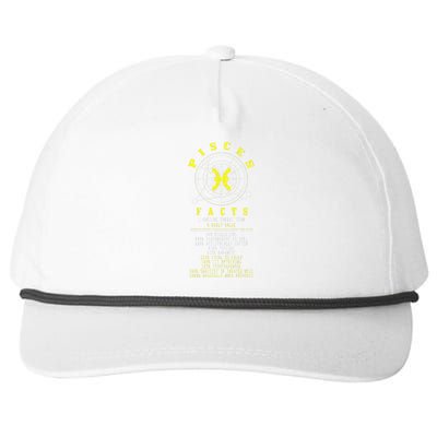 Pisces Facts Zodiac Sign Birthday Horoscope Astrology Snapback Five-Panel Rope Hat