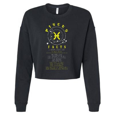 Pisces Facts Zodiac Sign Birthday Horoscope Astrology Cropped Pullover Crew