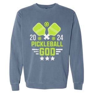 Pickleball God 2024 Funny Garment-Dyed Sweatshirt