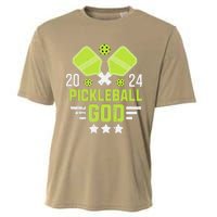 Pickleball God 2024 Funny Cooling Performance Crew T-Shirt