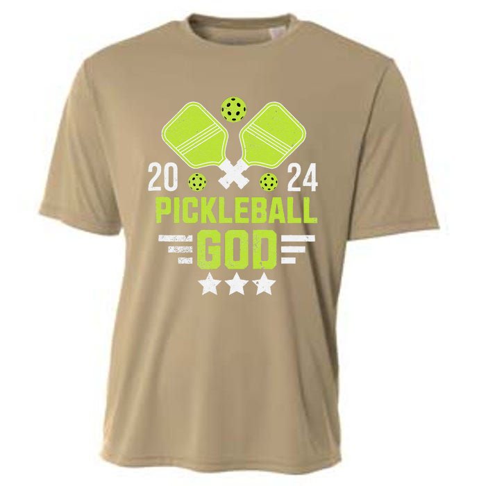 Pickleball God 2024 Funny Cooling Performance Crew T-Shirt