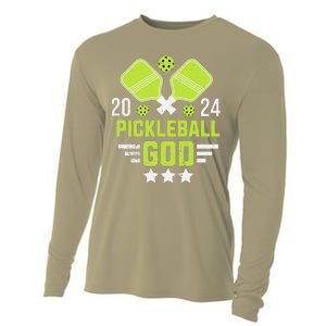 Pickleball God 2024 Funny Cooling Performance Long Sleeve Crew