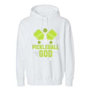 Pickleball God 2024 Funny Garment-Dyed Fleece Hoodie