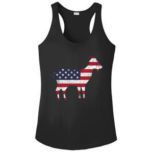 Patriotic Goat 4th Of July American Flag Gift Ladies PosiCharge Competitor Racerback Tank