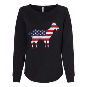 Patriotic Goat 4th Of July American Flag Gift Womens California Wash Sweatshirt