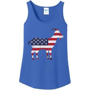 Patriotic Goat 4th Of July American Flag Gift Ladies Essential Tank