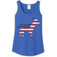 Patriotic Goat 4th Of July American Flag Gift Ladies Essential Tank