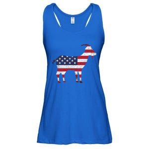 Patriotic Goat 4th Of July American Flag Gift Ladies Essential Flowy Tank