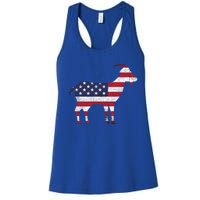 Patriotic Goat 4th Of July American Flag Gift Women's Racerback Tank