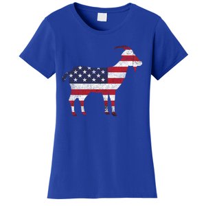 Patriotic Goat 4th Of July American Flag Gift Women's T-Shirt