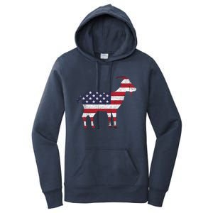 Patriotic Goat 4th Of July American Flag Gift Women's Pullover Hoodie