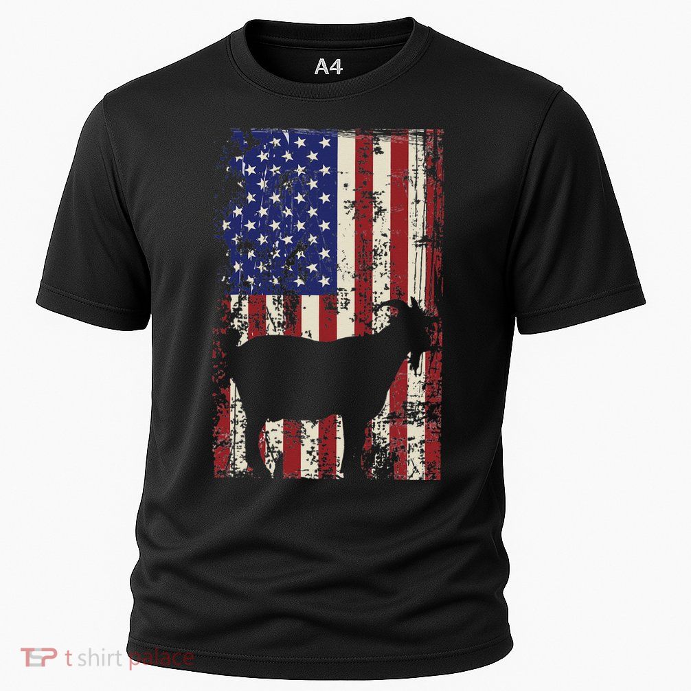 Patriotic Goat 4th of July American Flag Performance Shirt