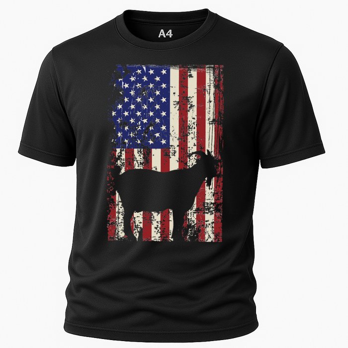 Patriotic Goat 4th of July American Flag Performance Shirt