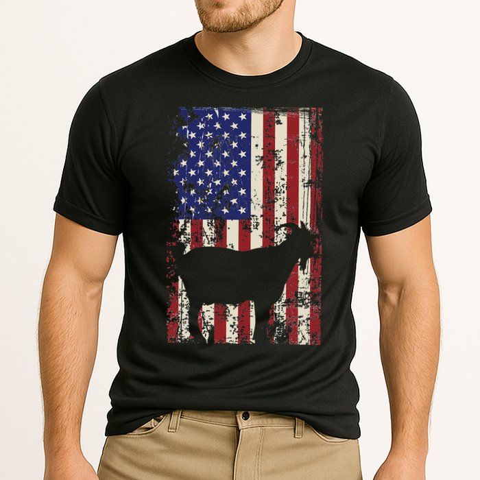 Patriotic Goat 4th of July American Flag Performance Shirt