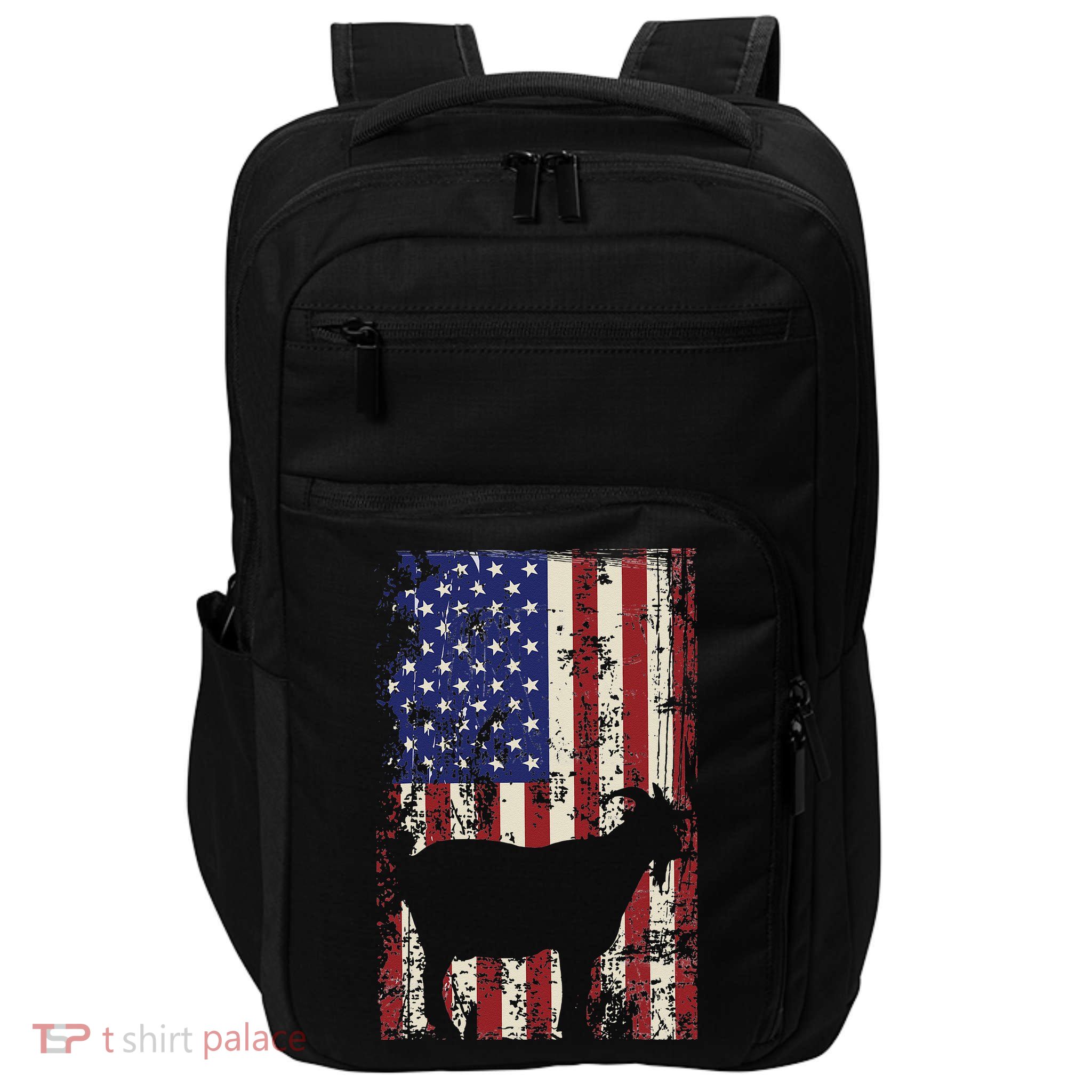 Patriotic Goat 4th of July American Flag Impact Tech Backpack