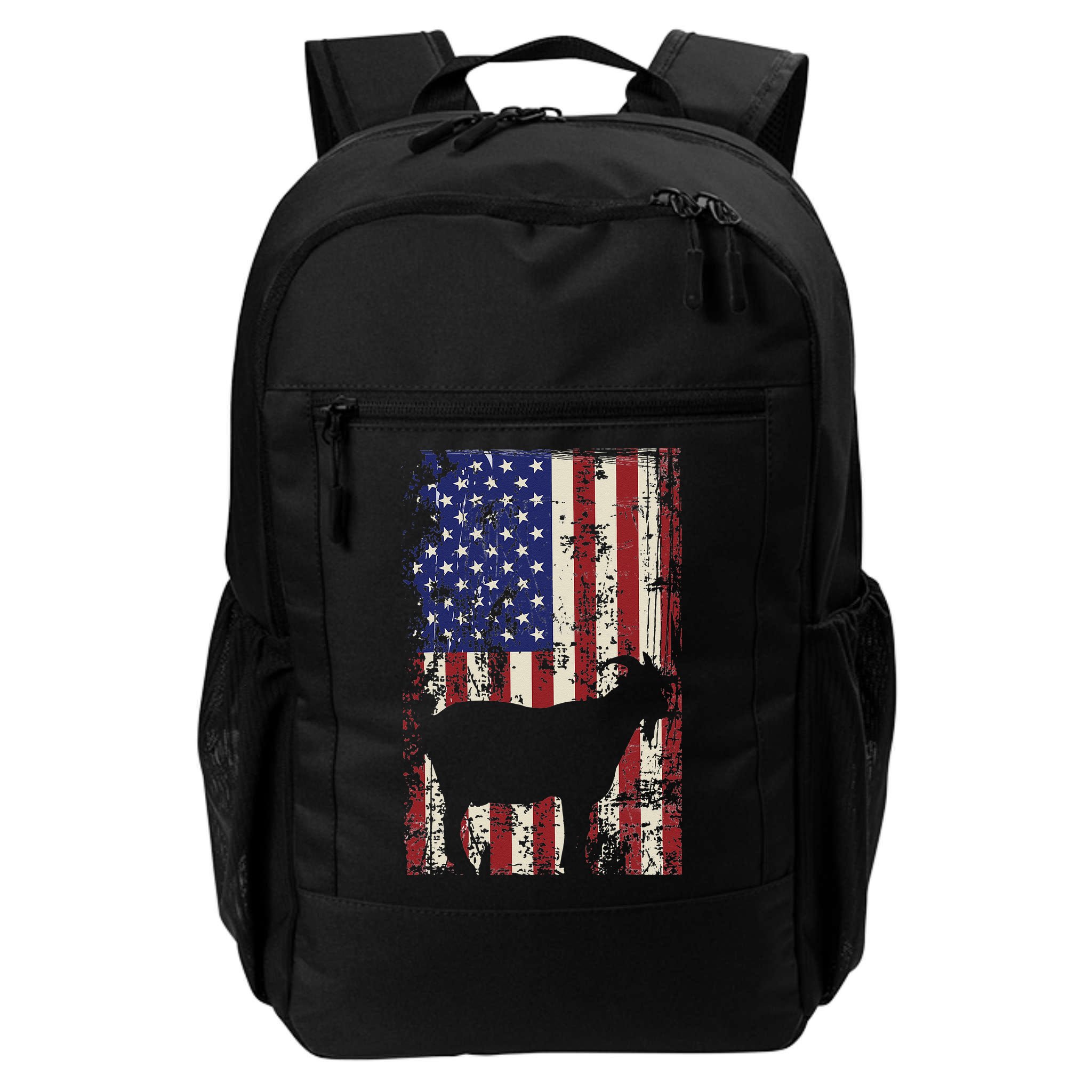 Patriotic Goat 4th of July American Flag Backpack