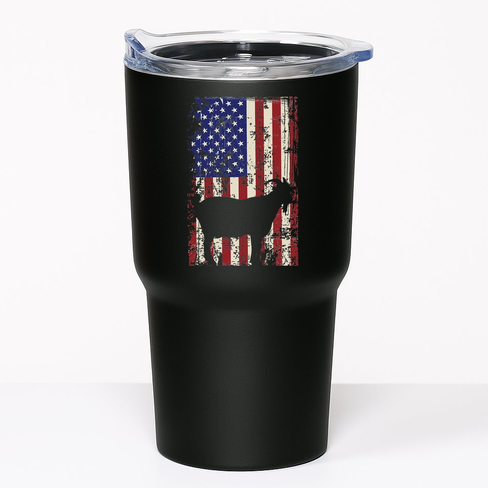 Patriotic Goat 4th of July American Flag Tumbler