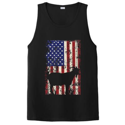 Patriotic Goat 4th of July American Flag PosiCharge Competitor Tank