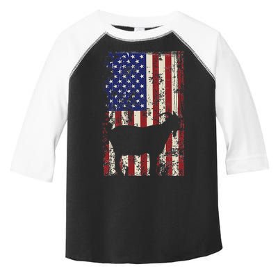 Patriotic Goat 4th of July American Flag Toddler Fine Jersey T-Shirt