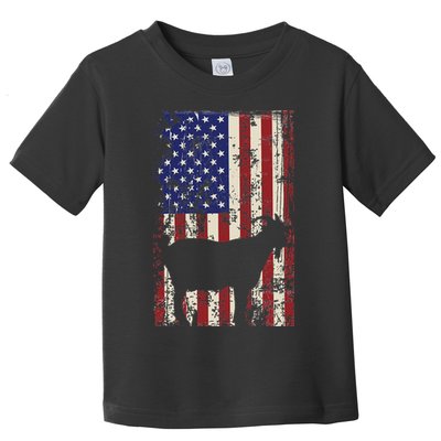 Patriotic Goat 4th of July American Flag Toddler T-Shirt