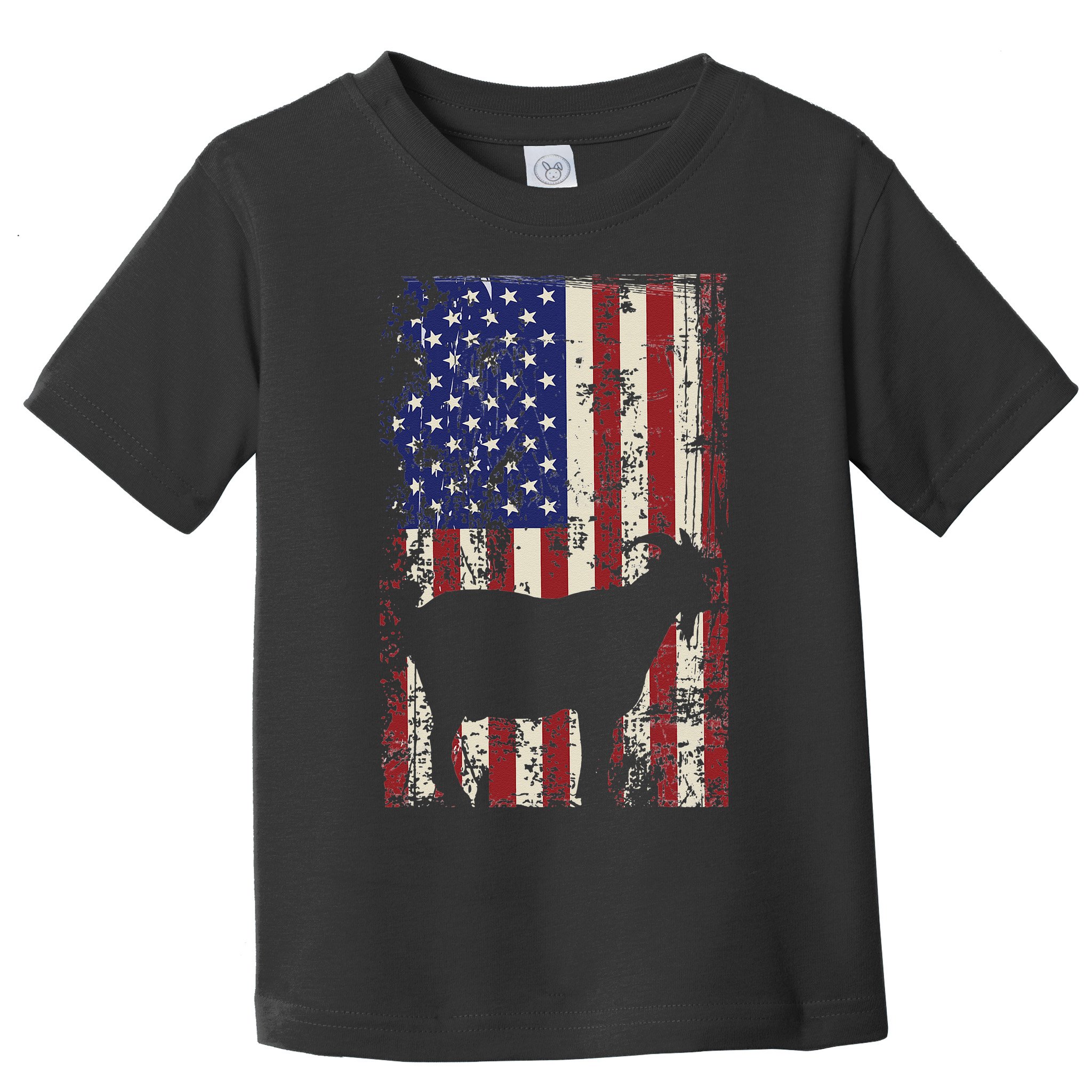 Patriotic Goat 4th of July American Flag Toddler T-Shirt