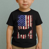 Patriotic Goat 4th of July American Flag Toddler T-Shirt