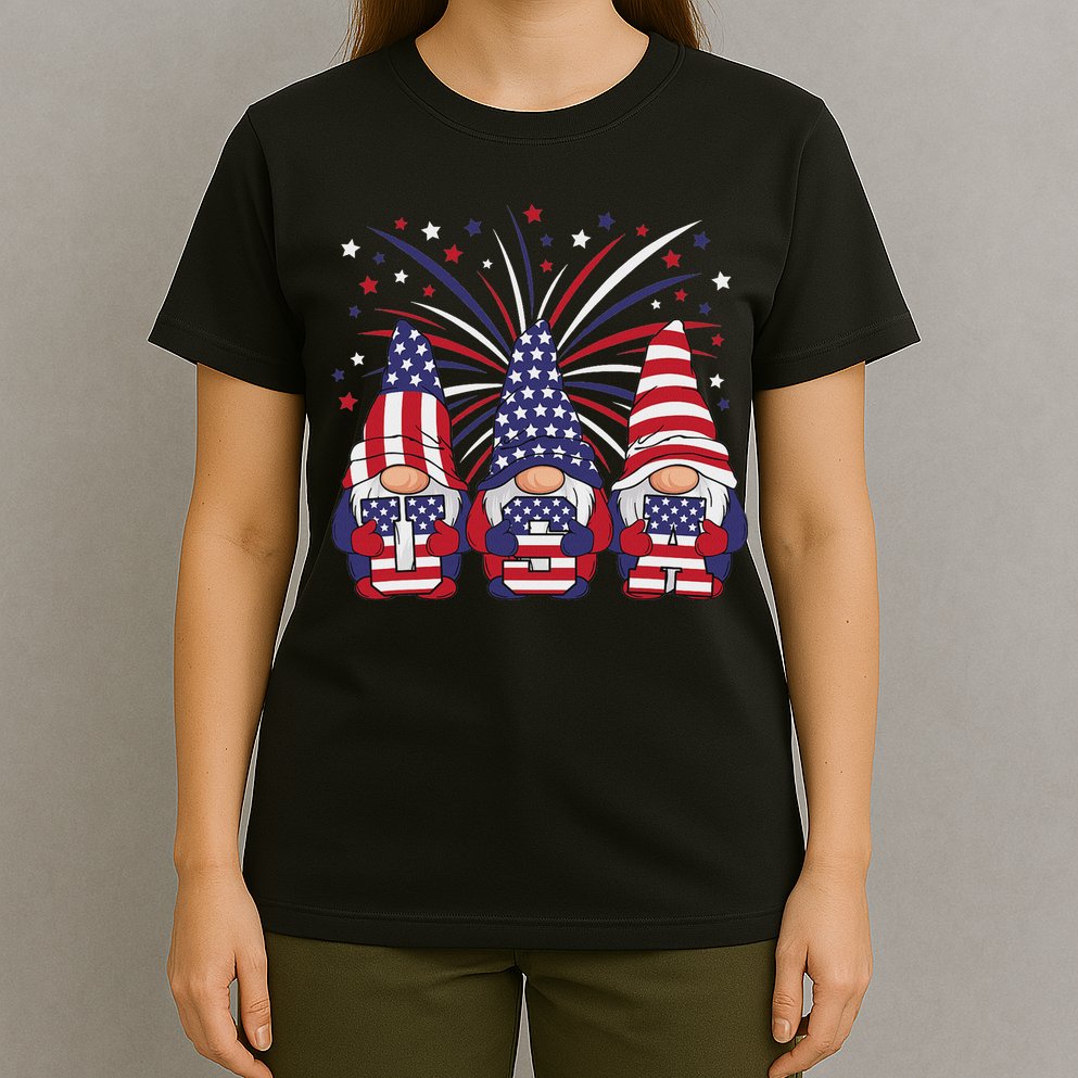 Patriotic Gnomes 4th Of July Usa Women T-Shirt
