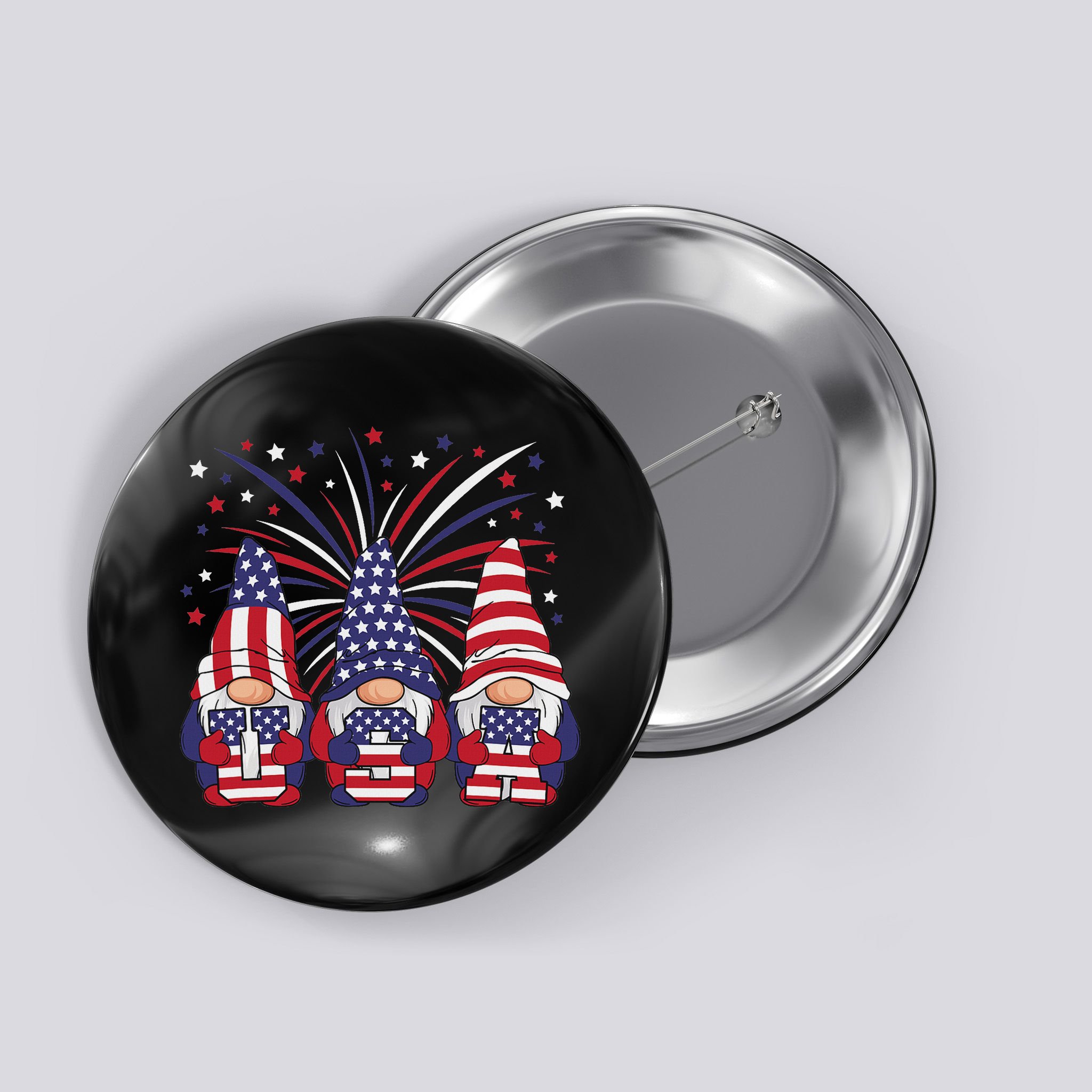 Patriotic Gnomes 4th Of July Usa Women Button