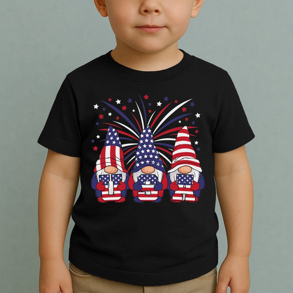 Patriotic Gnomes 4th Of July Usa Women Toddler T-Shirt
