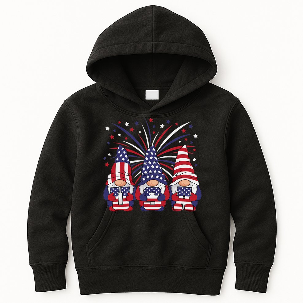 Patriotic Gnomes 4th Of July Usa Women Kids Hoodie