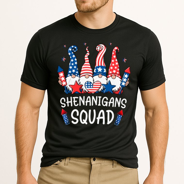 Patriotic Gnomes 4th Of July Funny Shenanigans Squad Performance Shirt