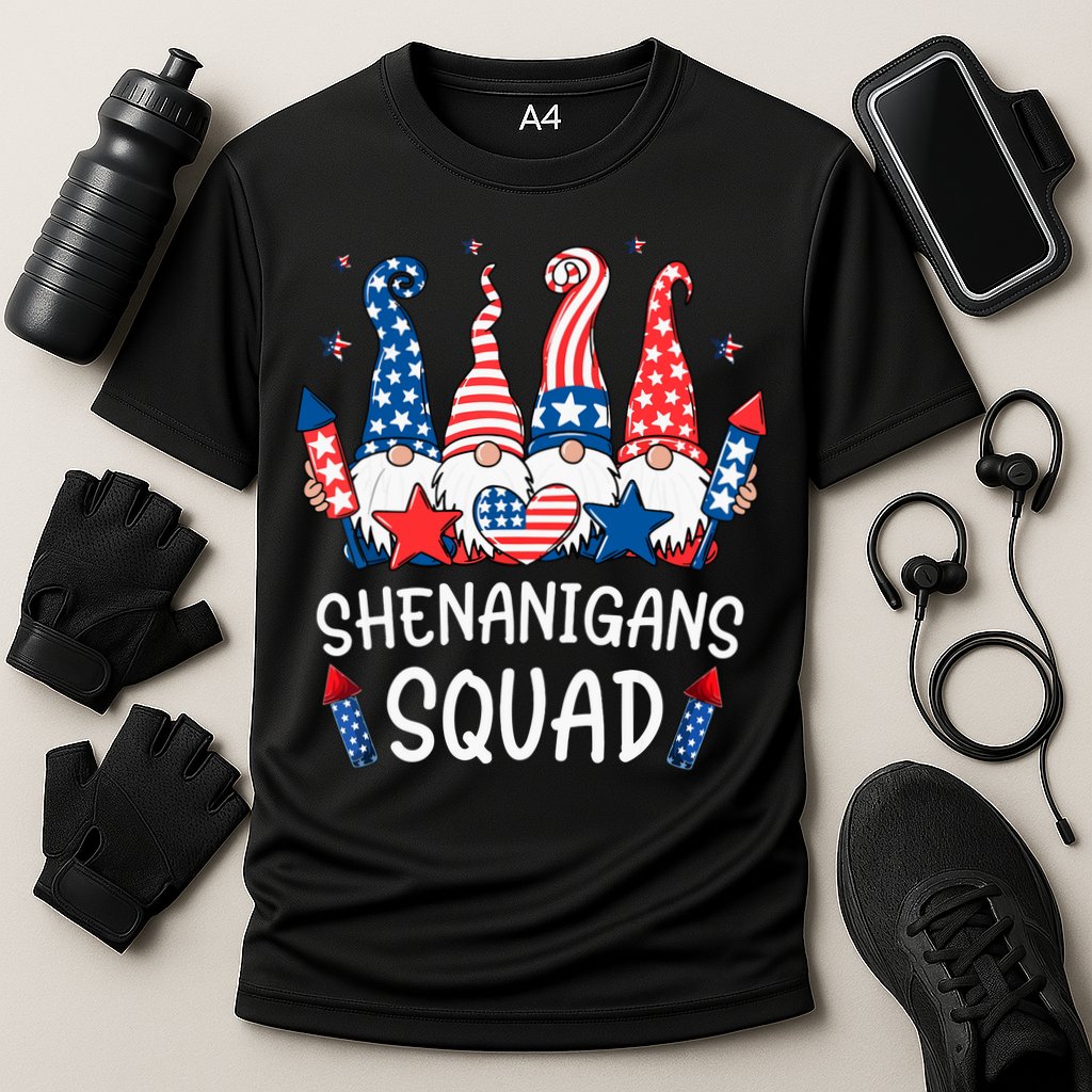 Patriotic Gnomes 4th Of July Funny Shenanigans Squad Performance Shirt