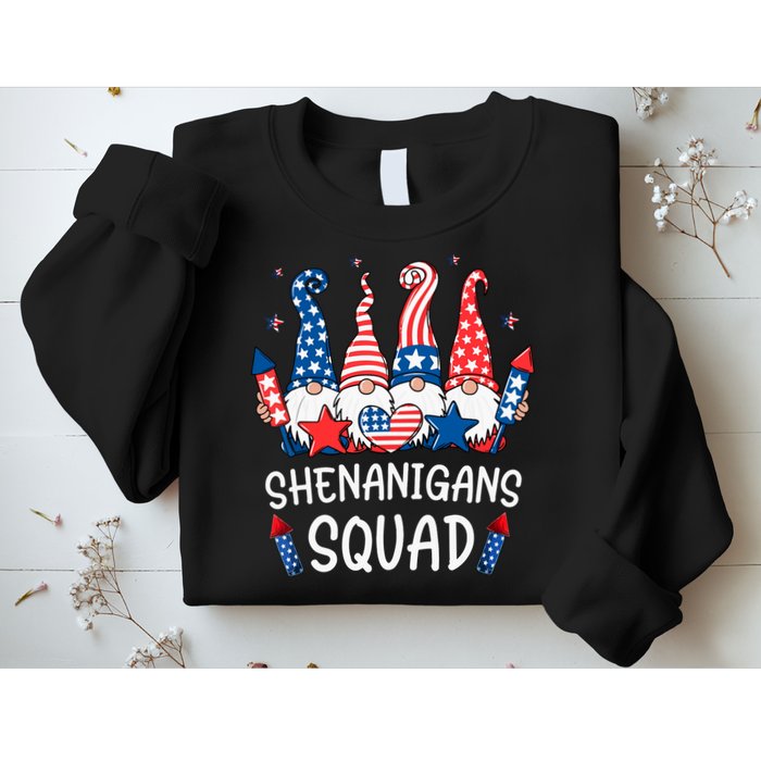 Patriotic Gnomes 4th Of July Funny Shenanigans Squad Sweatshirt
