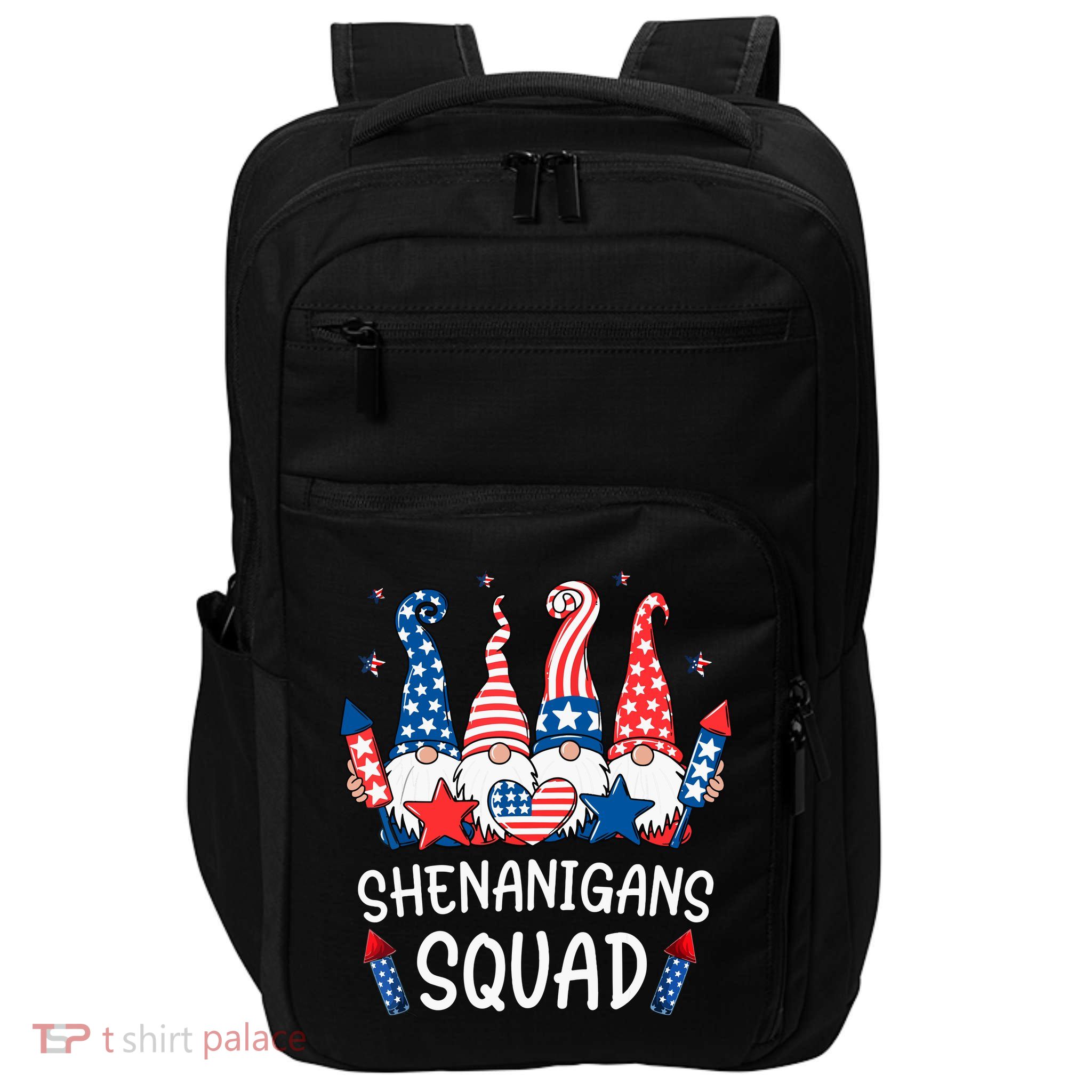 Patriotic Gnomes 4th Of July Funny Shenanigans Squad Impact Tech Backpack