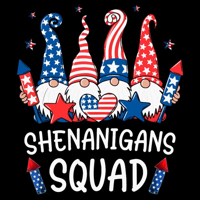 Patriotic Gnomes 4th Of July Funny Shenanigans Squad Backpack