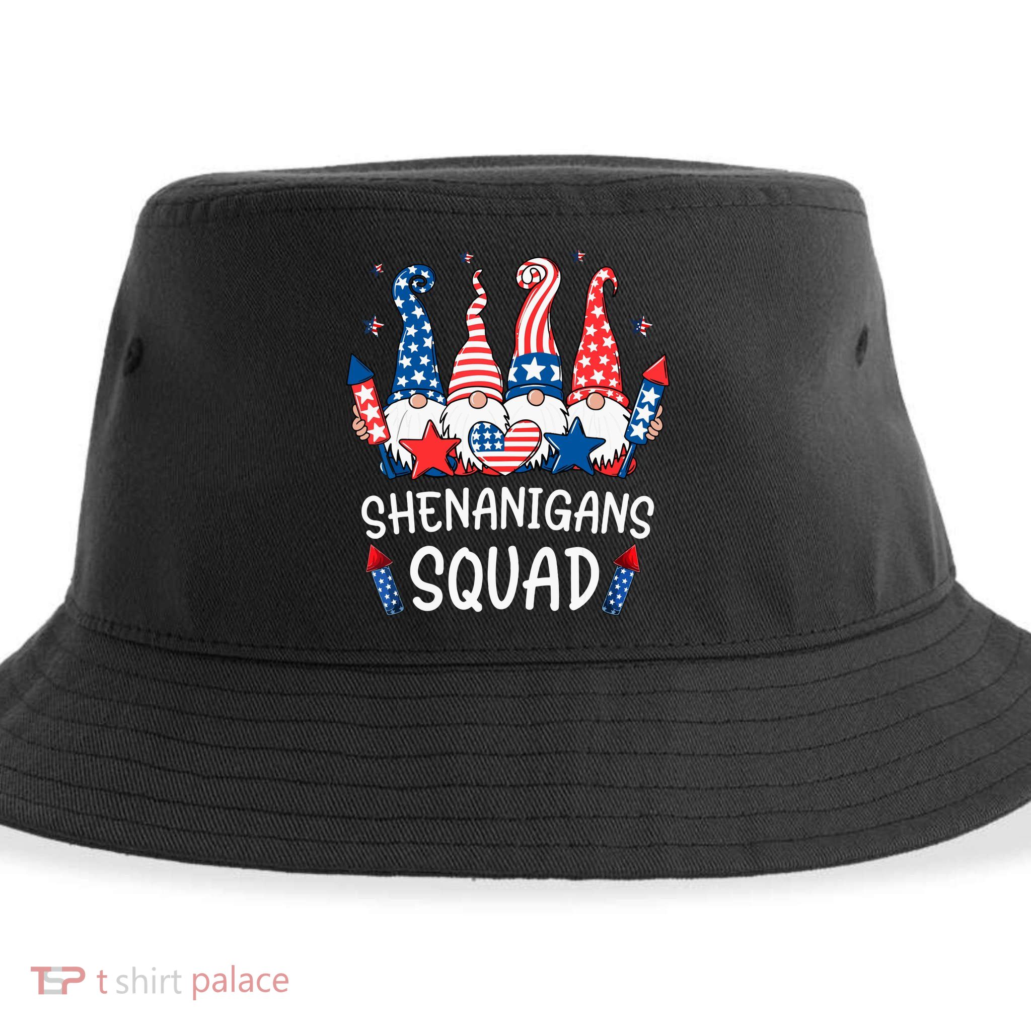 Patriotic Gnomes 4th Of July Funny Shenanigans Squad Sustainable Bucket Hat