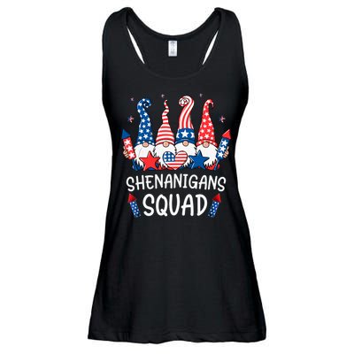 Patriotic Gnomes 4th Of July Funny Shenanigans Squad Ladies Essential Flowy Tank