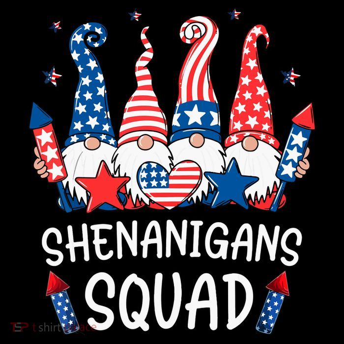 Patriotic Gnomes 4th Of July Funny Shenanigans Squad Flatbill Hat