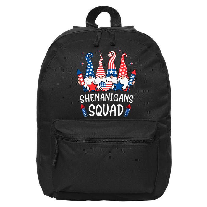 Patriotic Gnomes 4th Of July Funny Shenanigans Squad 16 in Basic Backpack