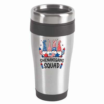 Patriotic Gnomes 4th Of July Funny Shenanigans Squad 16oz Travel Tumbler