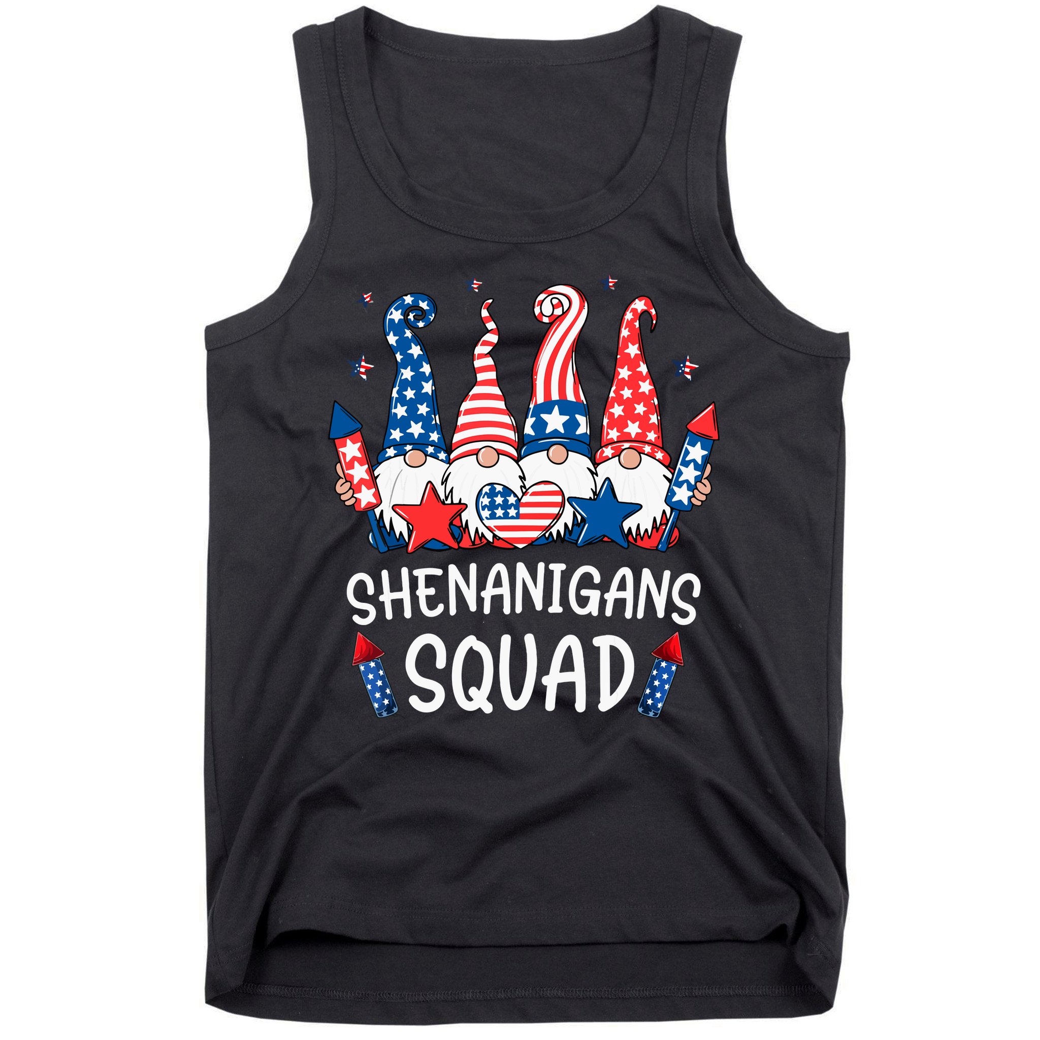 Patriotic Gnomes 4th Of July Funny Shenanigans Squad Tank Top