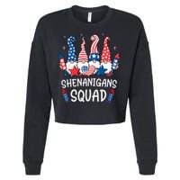Patriotic Gnomes 4th Of July Funny Shenanigans Squad Cropped Pullover Crew