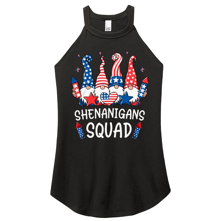 Patriotic Gnomes 4th Of July Funny Shenanigans Squad Women's Perfect Tri Rocker Tank