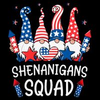 Patriotic Gnomes 4th Of July Funny Shenanigans Squad Wool Snapback Cap