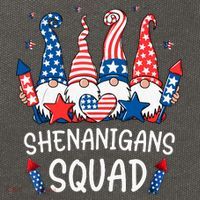 Patriotic Gnomes 4th Of July Funny Shenanigans Squad Cotton Canvas Backpack
