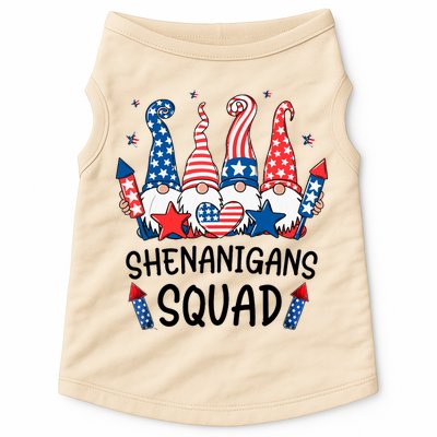 Patriotic Gnomes 4th Of July Funny Shenanigans Squad Doggie Tank