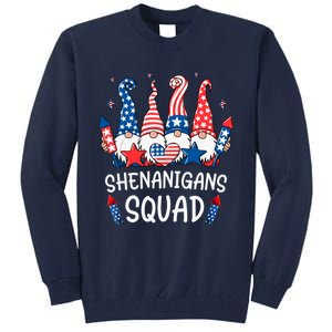 Patriotic Gnomes 4th Of July Funny Shenanigans Squad Tall Sweatshirt