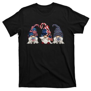 Patriotic Gnomes 4th Of July Funny Gnome Love American Flag T-Shirt