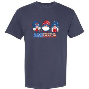 Patriotic Gnomes 4th Of July Funny Gnome Love American Flag Garment-Dyed Heavyweight T-Shirt